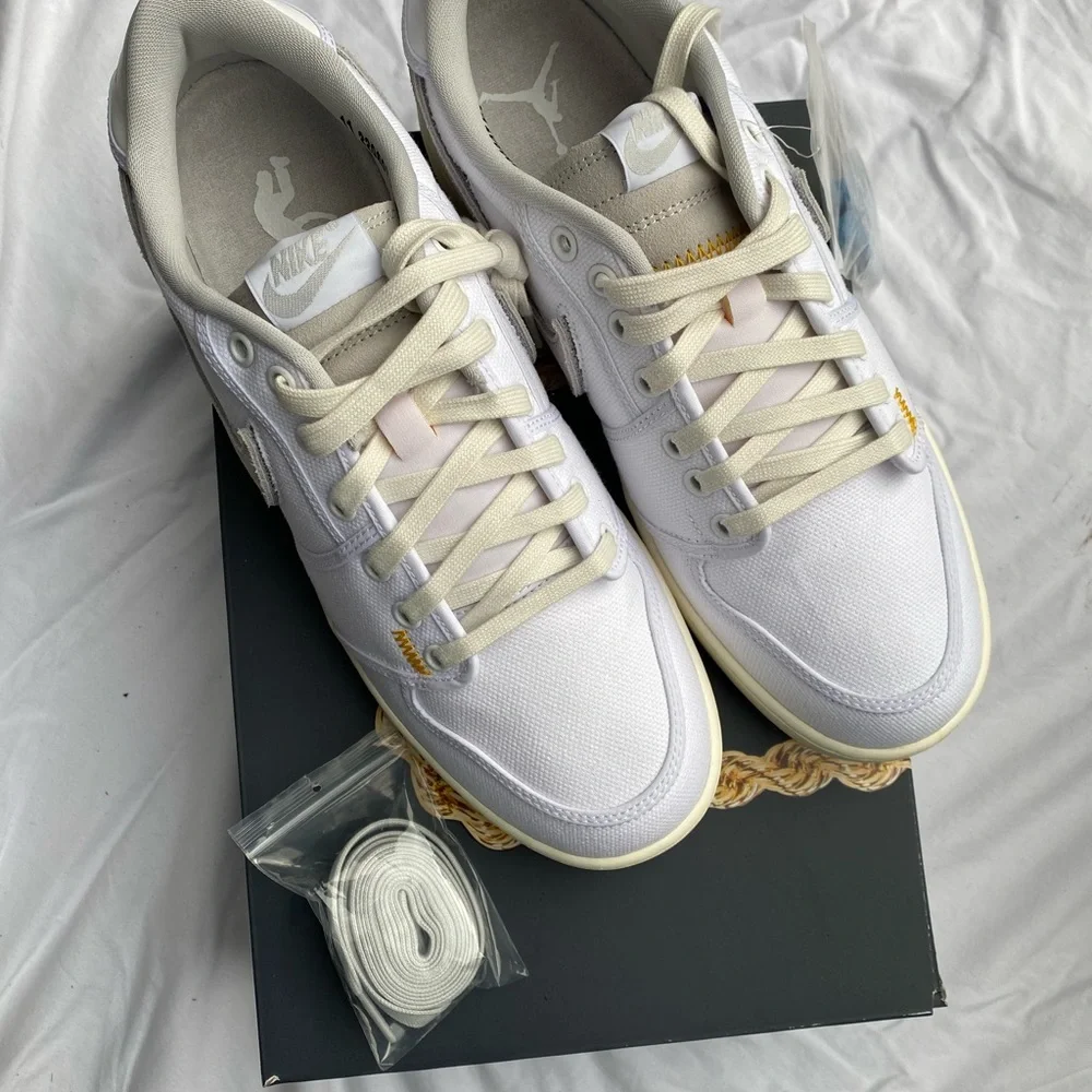 BRAND NEW Union x Jordan 1 Low Retro AJKO Low SP White Canvas Mens Size 11 - Picture 3 of 15